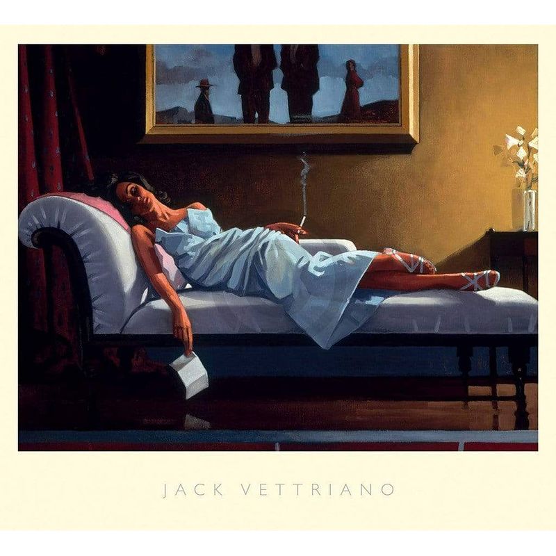 Foto van Jack vettriano - the letter kunstdruk 76x68cm