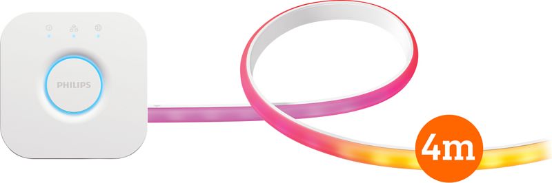 Foto van Philips hue gradient lightstrip basisset 4 meter + bridge