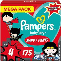 Foto van Pampers baby-dry pants - maat 4 - 175 luierbroekjes (7 x 25) - 9-15 kg - justice league