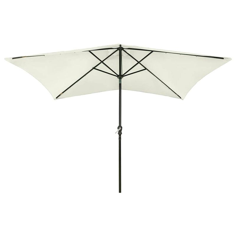 Foto van The living store parasol rechthoekig - zand - 200x300x247 cm - uv-beschermend polyester - gepoedercoat staal -