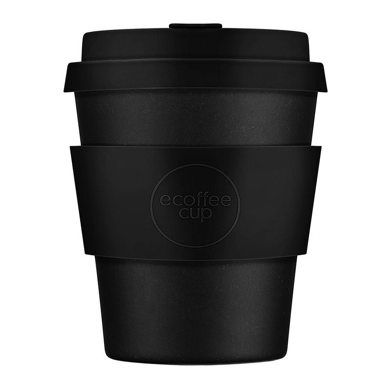 Foto van Ecoffee cup kerr and napier pla - koffiebeker to go 250 ml - zwart siliconen