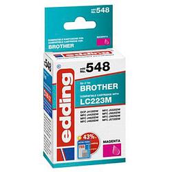 Foto van Edding cartridge vervangt brother lc223m compatibel single magenta edd-548 18-548