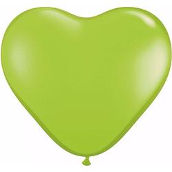 Foto van 10x hart ballonnen limegroen - ballonnen