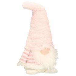 Foto van Decoratie pop - gnome/dwerg - decoratie pop - 20 cm - lichtroze/wit - kerstman pop