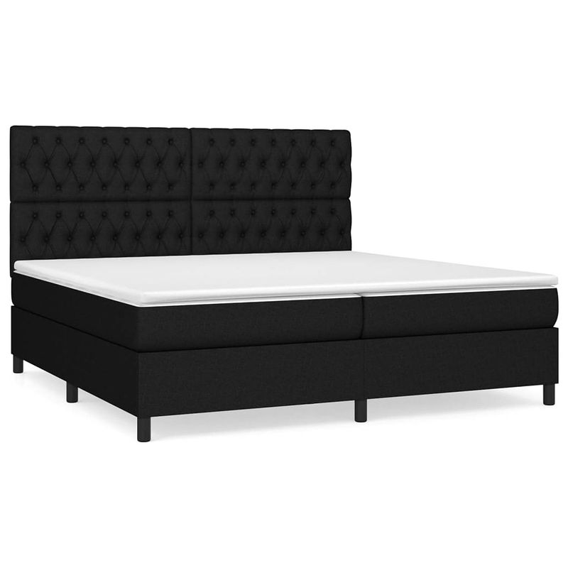 Foto van The living store boxspringbed - - bed - afmetingen- 203 x 200 x 118/128 cm - ken- duurzaam materiaal - praktisch