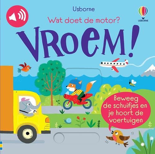 Foto van Wat doet de motor? vroem! - kartonboekje;kartonboekje (9781805314516)