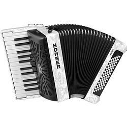 Foto van Hohner bravo ii 60 wit, silent key accordeon