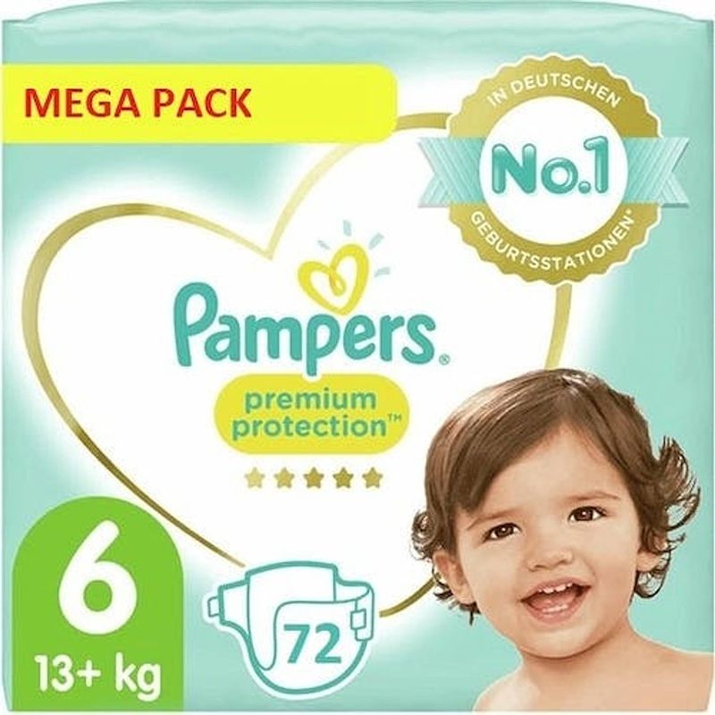 Foto van Pampers - premium protection - maat 6 - mega pack - 72 luiers