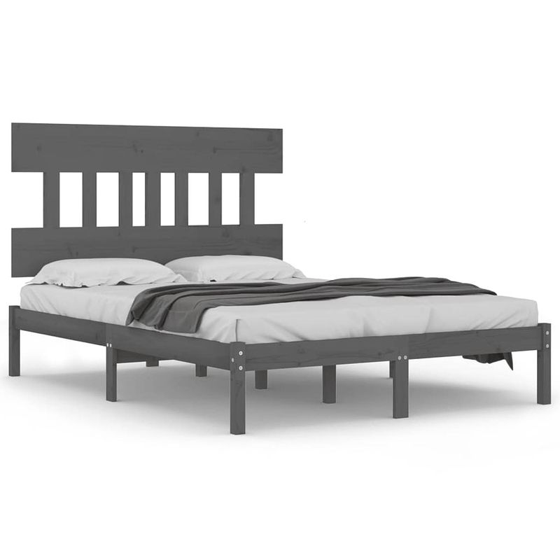 Foto van The living store bedframe - bedframe - 205.5 x 125.5 x 31 cm - massief grenenhout