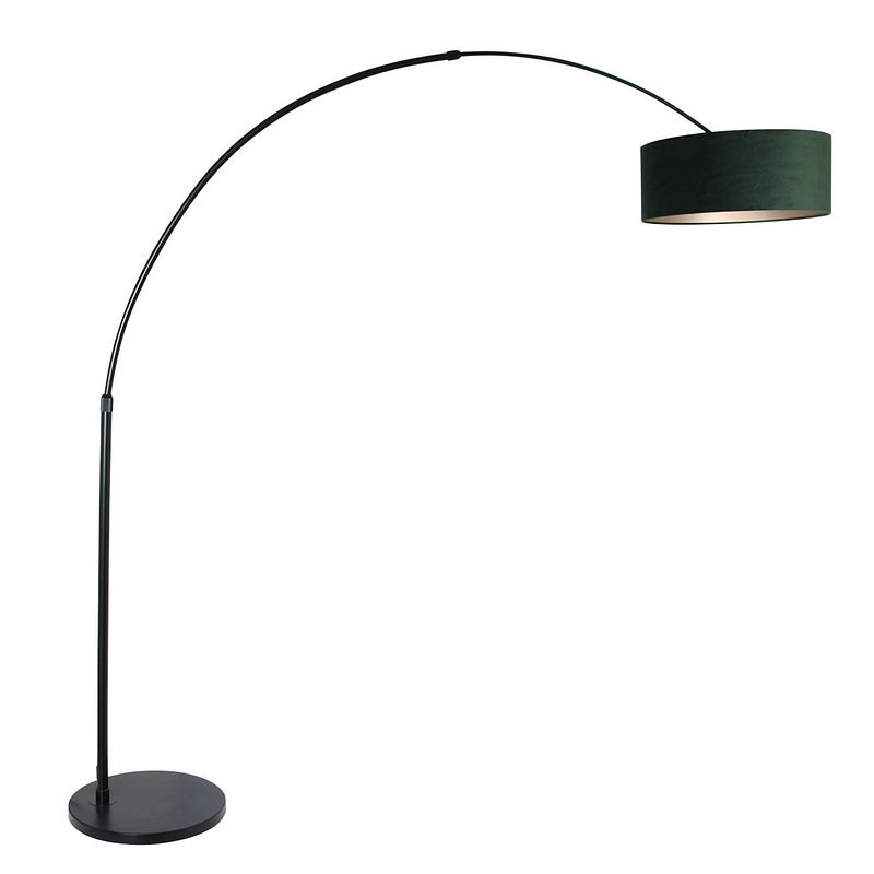 Foto van Steinhauer vloerlamp sparkled light 8127 zwart kap groene velours