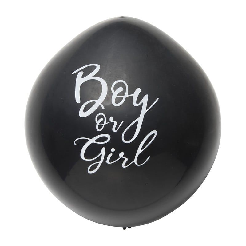 Foto van Confettiballon gender reveal - zwart - ø60 cm