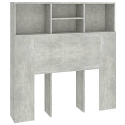 Foto van The living store wandhoofdbordkast - betongrijs - 100 x 19 x 103.5 cm - bewerkt hout