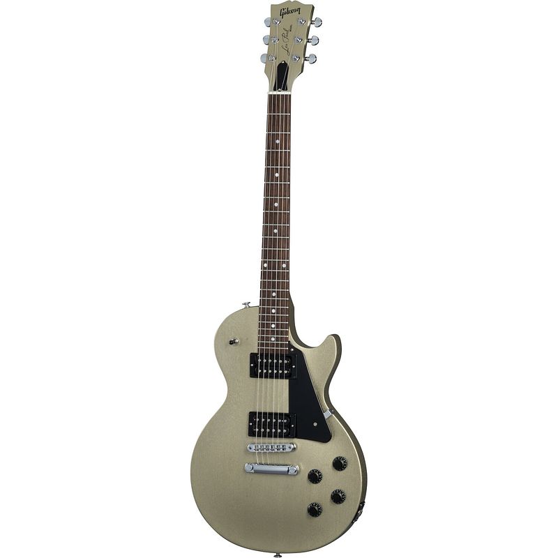 Foto van Gibson les paul modern lite gold mist satin elektrische gitaar met soft shell case