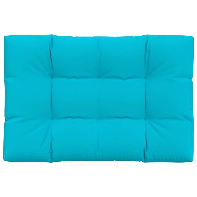 Foto van The living store palletkussen - 120 x 80 x 12 cm - turquoise - polyester - waterafstotend