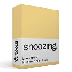 Foto van Snoozing stretch - hoeslaken - extra hoog - 120/130x200/220/210 - geel