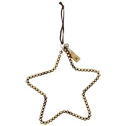 Foto van Mrs bloom ornament met kralen star maat m antique gold