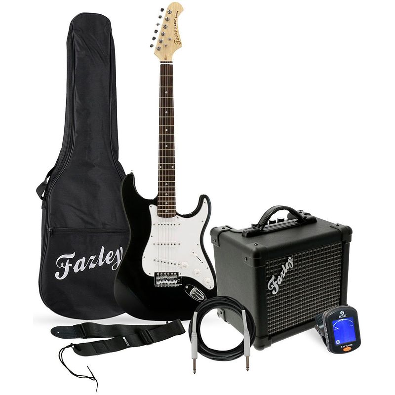 Foto van Fazley fst118 starter pack black elektrische gitaar starterset