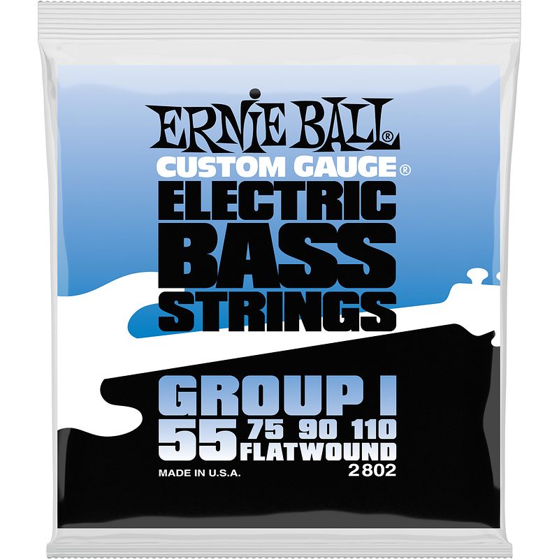 Foto van Ernie ball 2802 flatwound bass string group i 55 - 110 snaren