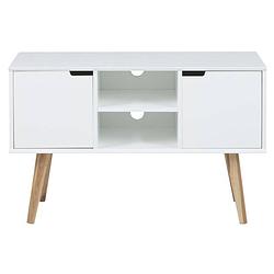 Foto van Mena - tv-dressoir - wit - met 2 deurtjes.