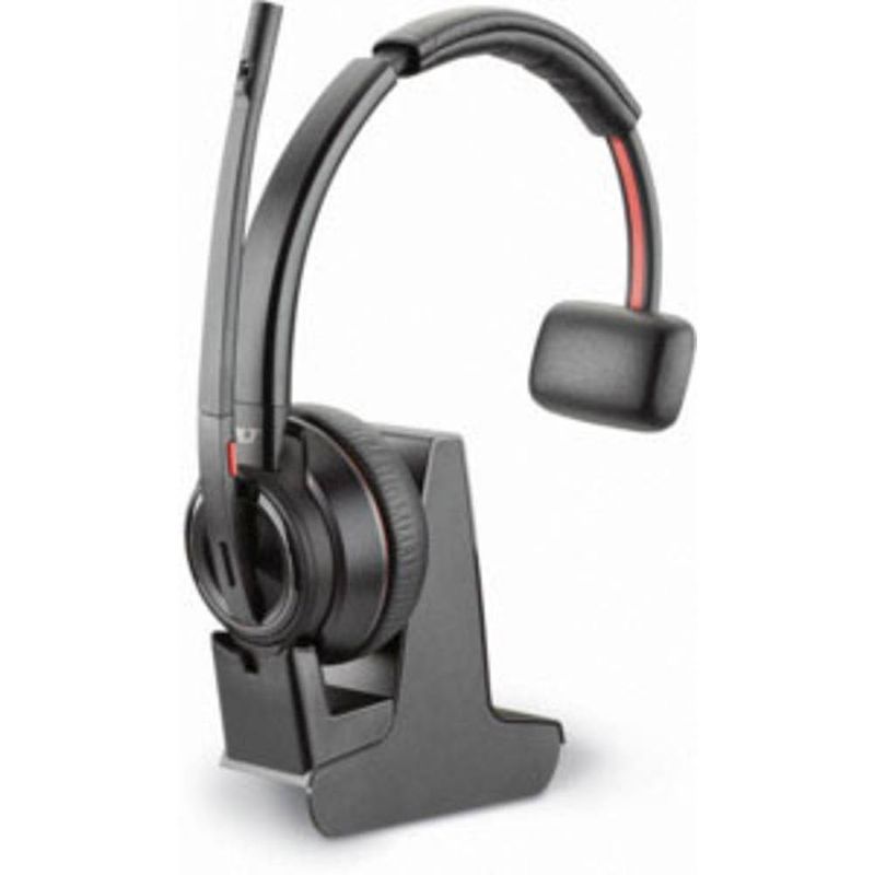 Foto van Plantronics savi w8210-m usb monaural on ear headset bluetooth, dect telefoon mono zwart noise cancelling microfoon uitschakelbaar (mute)