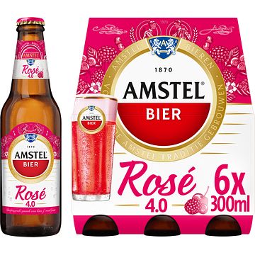 Foto van Amstel rose bier fles 6x300ml bij jumbo