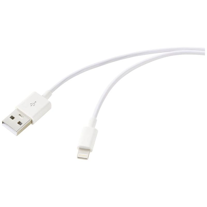 Foto van Renkforce usb-kabel usb 2.0 usb-a stekker, apple lightning stekker 2.00 m wit (bevroren) rf-5724086