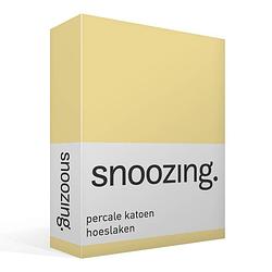 Foto van Snoozing - hoeslaken -150x200 - percale katoen - geel