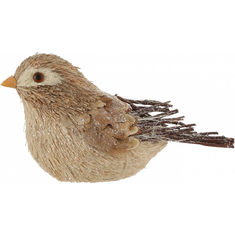 Foto van House of seasons kerstfiguren vogel 21,5 cm hout bruin