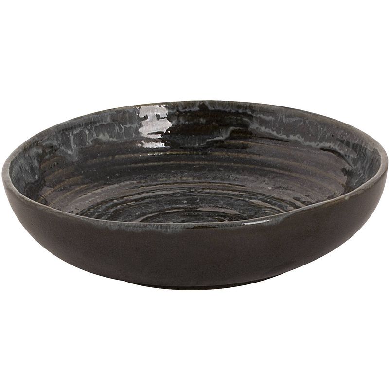 Foto van Palmer bord diep coupe metallic 15 cm zilver stoneware 1 stuk(s)