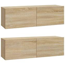 Foto van Vidaxl tv-meubelen 2 st wandgemonteerd 100x30x30 cm hout sonoma eiken