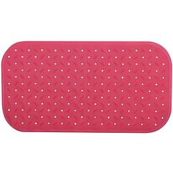 Foto van Msv douche/bad anti-slip mat badkamer - rubber - fuchsia roze - 36 x 76 cm - badmatjes