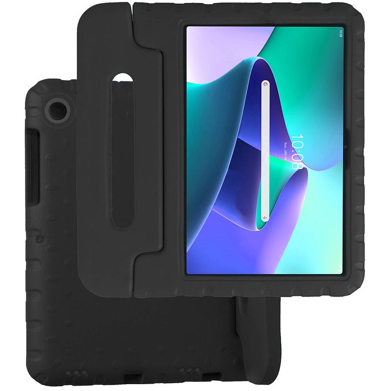 Foto van Basey lenovo tab m10 plus (3e gen) kinderhoesje foam case hoesje cover hoes - zwart