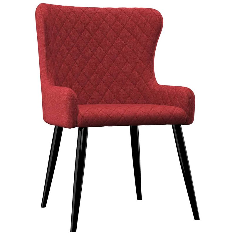 Foto van The living store eetkamerstoelen - bordeauxrood - 60x55x84cm - stoffen bekleding