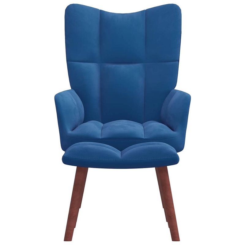 Foto van The living store relaxstoel elegance - stoelen - 61.5x69x95.5 cm - blauw - fluweel