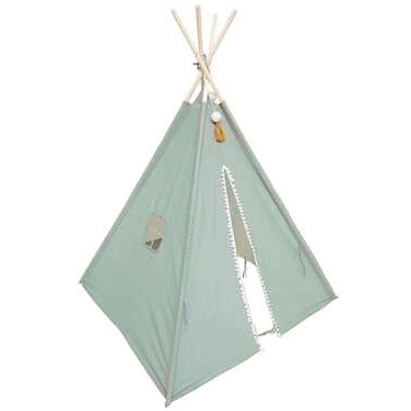 Foto van Atmosphera tipi speeltent voor kinderen - 120 x 120 x 160 cm - grijs - wigwam - speeltenten