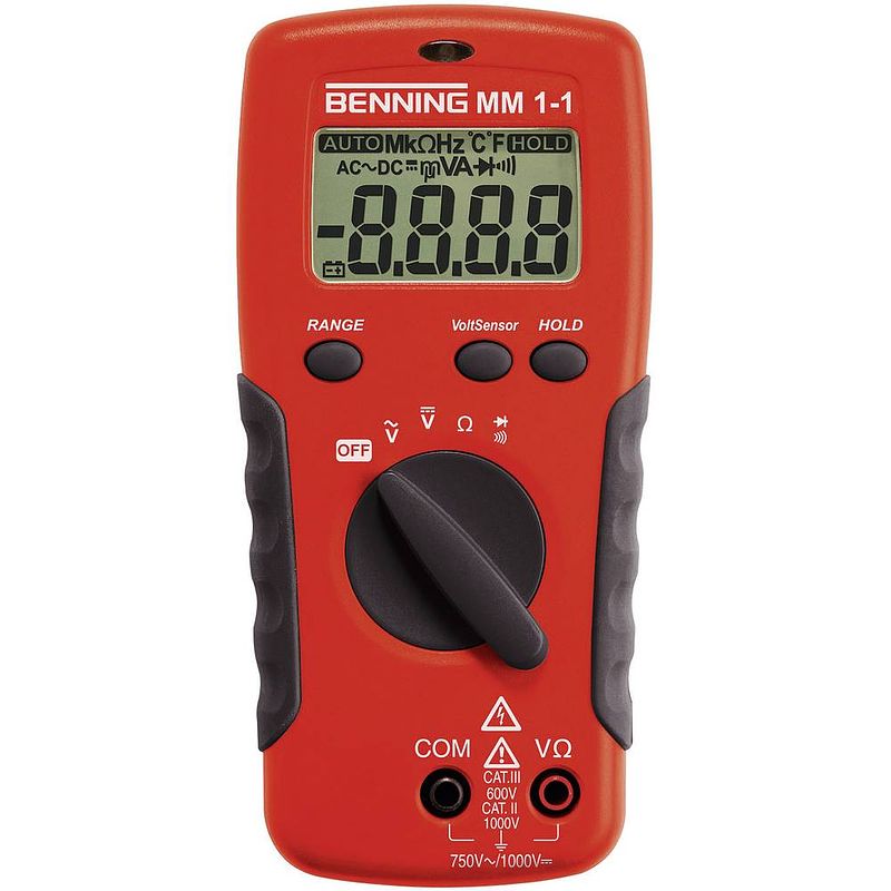 Foto van Benning 044081 multimeter digitaal cat ii 1000 v, cat iii 600 v weergave (counts): 2000