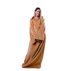 Foto van Zydante home® - elektrisch deken met mouwen - fleece - met 9 standen en timer - 183x155cm - beige
