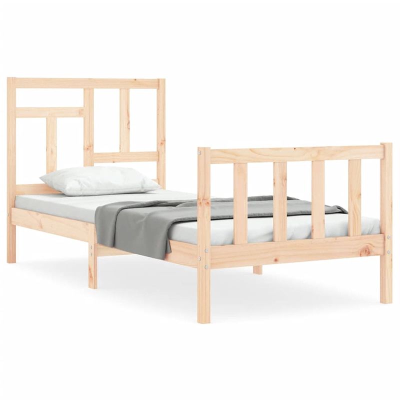 Foto van The living store bedframe grenenhout - massief - 205.5 x 95.5 x 100 cm - functioneel - montage vereist