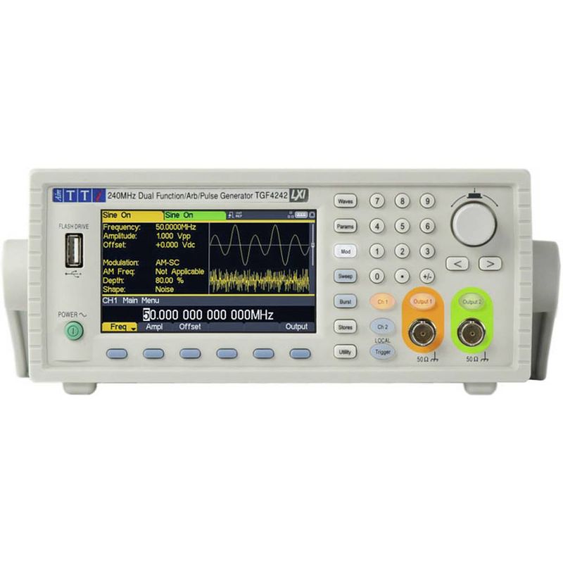 Foto van Aim tti tgf4242 functiegenerator 1 µhz - 240 mhz 2-kanaals arbitrair, driehoek, puls, sinus, blok, ruis, lorentz-verdeling, signaal