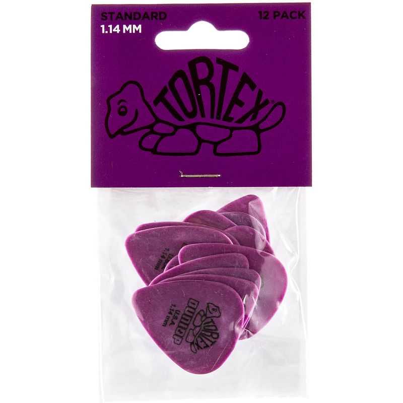 Foto van Dunlop tortex standard 1.14mm 12-pack plectrumset paars