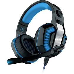 Foto van Berserker gaming freyer over ear headset gamen kabel stereo zwart, blauw