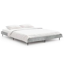 Foto van The living store bedframe - duurzaam - bedframes - afmeting- 193 x 143 x 20 cm - kleur- betongrijs