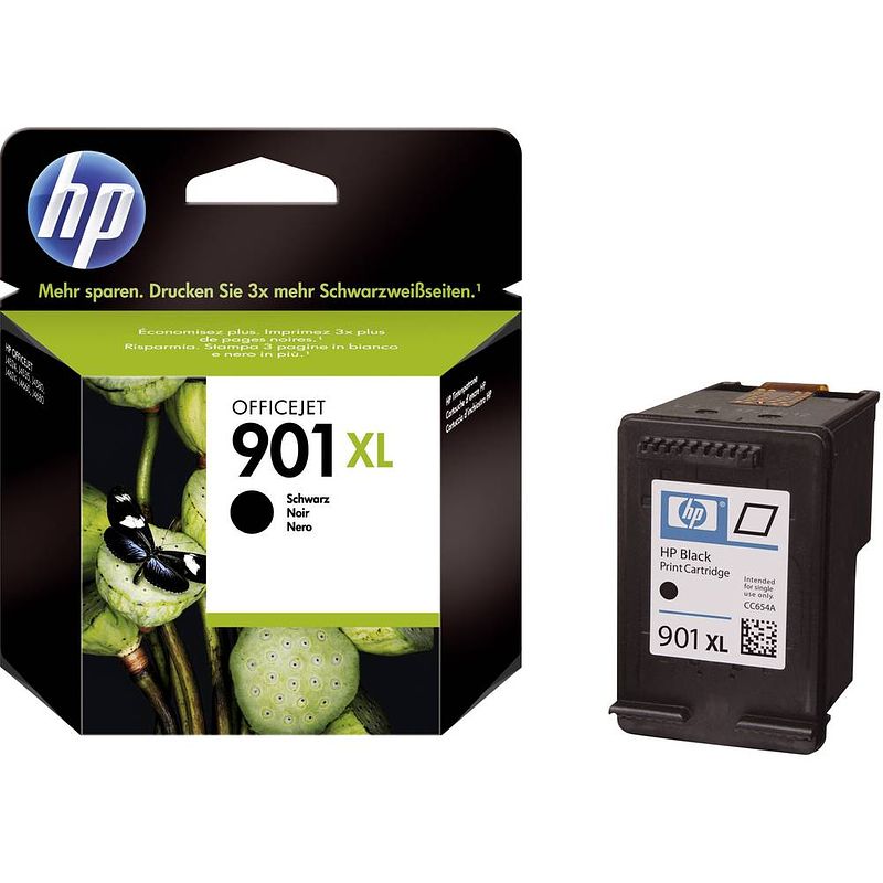 Foto van Hp inkt 901xl origineel zwart cc654ae cartridge