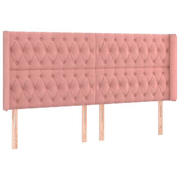 Foto van Vidaxl hoofdbord met randen 203x16x118/128 cm fluweel roze