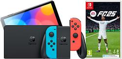 Foto van Nintendo switch oled blauw rood + ea sports fc 25