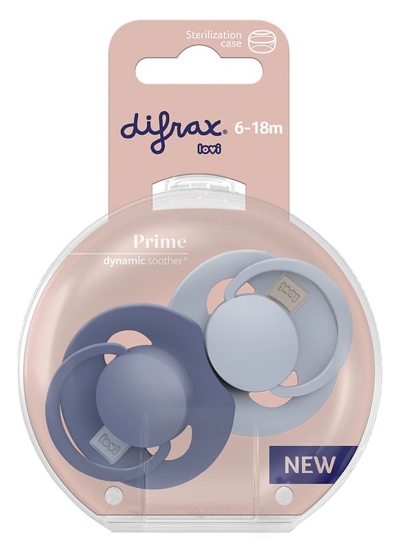 Foto van Difrax lovi prime pacifier 6-18 months - blue