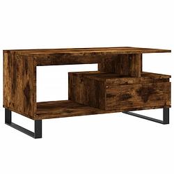 Foto van Vidaxl salontafel 90x49x45 cm bewerkt hout gerookt eikenkleurig