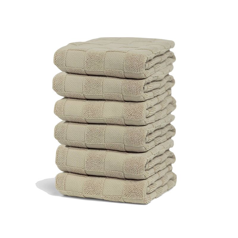 Foto van Cinderella checkmaid - keukendoek - 50x55 cm - taupe - set van 6