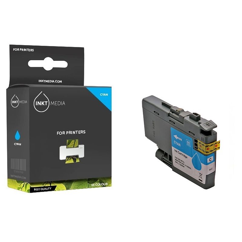 Foto van Inktmedia® - geschikt brother lc-3213c inkt cartridge cyaan hoge capaciteit