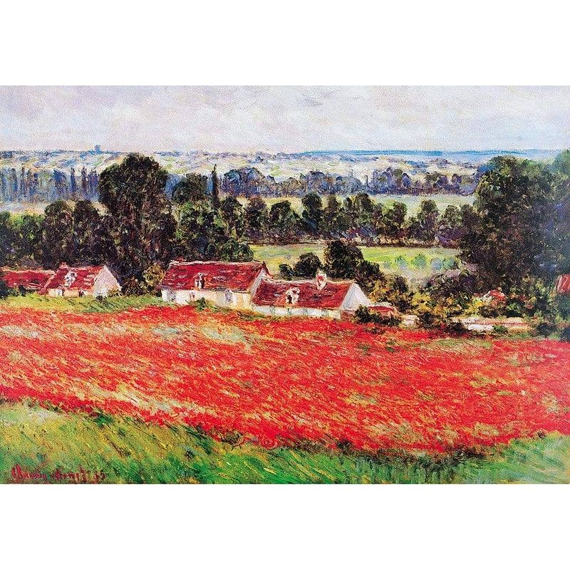 Foto van Claude monet - field of poppies kunstdruk 100x70cm